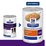 Load image into Gallery viewer, Two cans of Hill&#39;s Prescription Diet Urinary Care u/d dog food on a white background with &#39;New Formula&#39; text.
