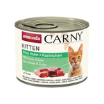 Load image into Gallery viewer, Can of Animonda Carny Kitten food with a cat illustration on a white background

