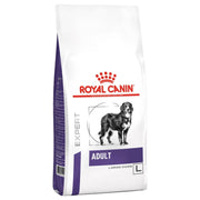 Royal Canin dog food package for adult large dogs on a white background