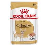 Royal Canin Chihuahua adult dog food pouch on a white background