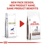 Load image into Gallery viewer, Two Royal Canin pet food packages with text about new packaging design and product name.

