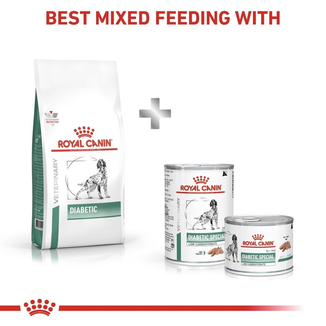 Royal Canin Veterinary Diet Diabetic products on a white background