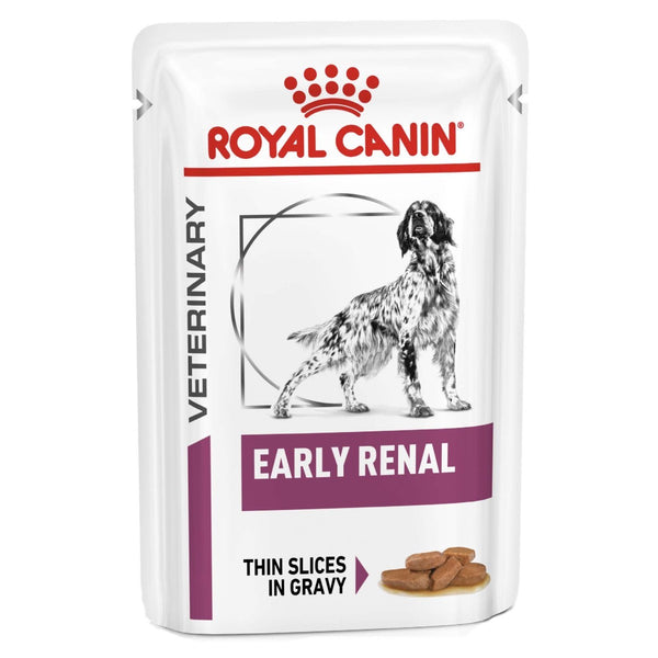 Royal Canin Veterinary Diet Early Renal wet dog food pouch on a white background