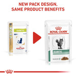 Load image into Gallery viewer, Two packages of Royal Canin Veterinary Diet Diabetic cat food with a red play button in the middle.
