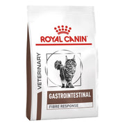 Royal Canin Veterinary Gastrointestinal Fibre Response cat food bag on a white background