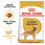 Load image into Gallery viewer, Royal Canin Adult Golden Retriever dog food packaging with brand logo and product features.
