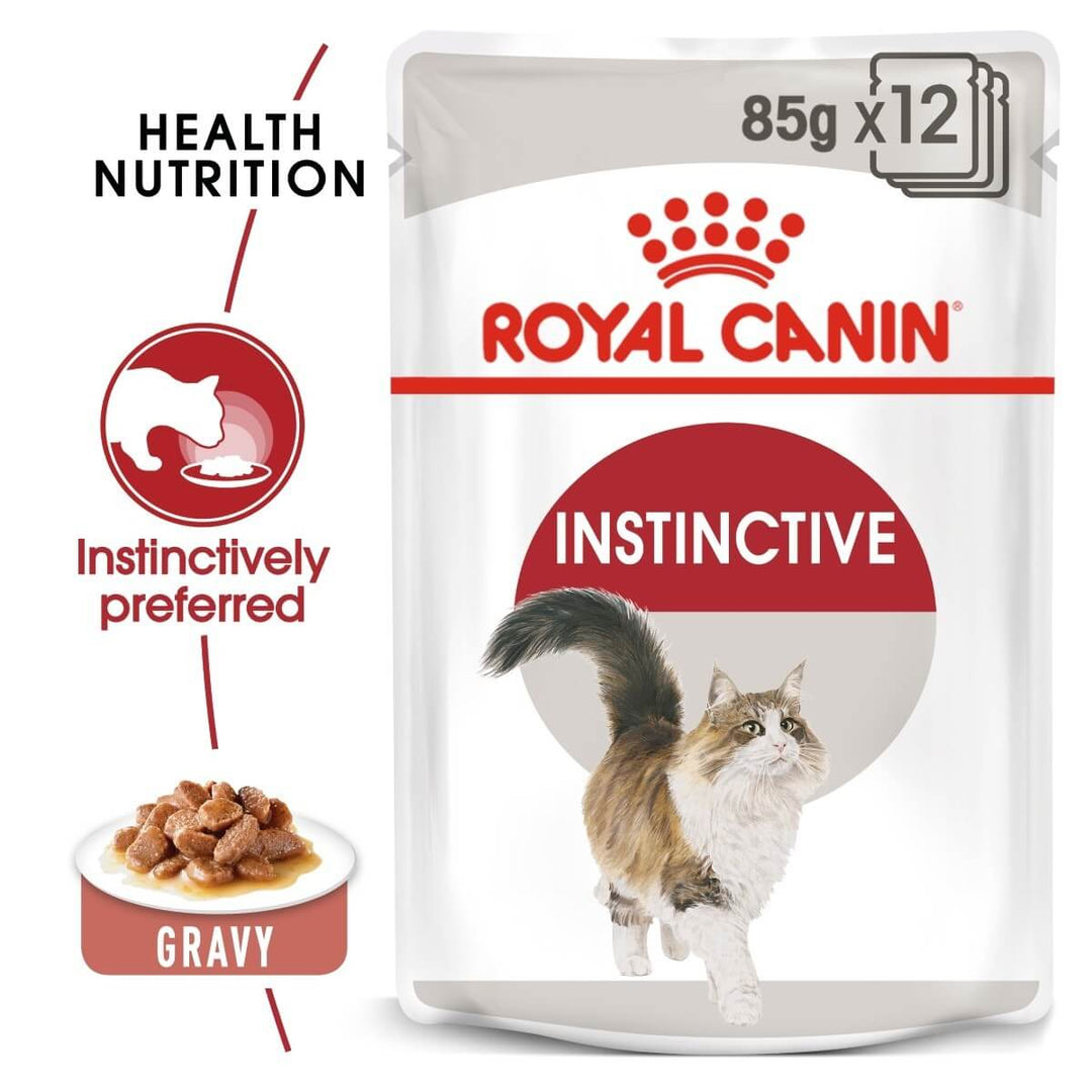 Royal Canin Instinctive cat food pouch packaging on a white background