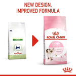 Load image into Gallery viewer, Two Royal Canin cat food packages with text indicating a new design and improved formula.
