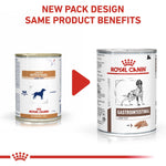 Load image into Gallery viewer, Two cans of Royal Canin Veterinary Diet Gastrointestinal Low Fat on a white background with text about new packaging design.

