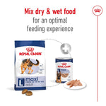 Load image into Gallery viewer, Royal Canin dog food packaging with text on an optimal feeding experience.
