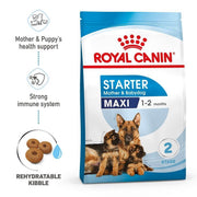 Royal Canin Starter Mother & Babydog Maxi dog food package on a white background