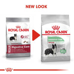 Load image into Gallery viewer, Two packages of Royal Canin Medium Digestive Care dog food with a red arrow between them.

