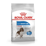 Royal Canin Light Weight Care dog food package on a white background