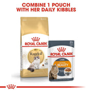Two Royal Canin cat food packages on a white background with text.