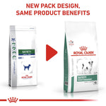 Load image into Gallery viewer, Two packages of Royal Canin Veterinary Diet on a white background with text about new packaging design.
