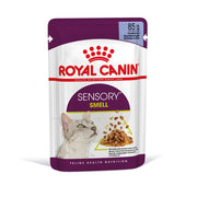 Royal Canin Sensory Smell cat food pouch on a white background