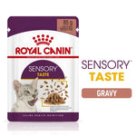 Load image into Gallery viewer, Royal Canin Sensory Taste gravy cat food pouch on a white background
