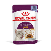 Royal Canin Sensory Taste cat food pouch on a white background