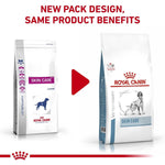 Load image into Gallery viewer, Two packages of Royal Canin Veterinary Diet Skin Care on a white background with text about new packaging design.
