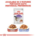 Load image into Gallery viewer, Royal Canin cat food packaging with text about texture options for cats.
