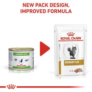 Royal Canin Veterinary Diet products with text 'New Pack Design, Improved Formula' on a white background