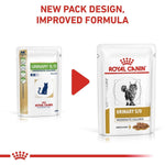 Load image into Gallery viewer, Two packages of Royal Canin Veterinary Diet Urinary S/O for cats with text about new pack design and improved formula.
