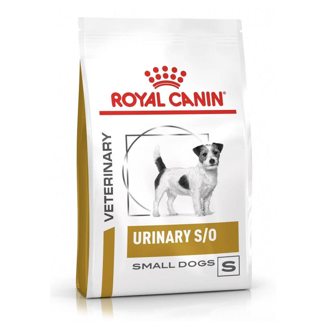 Royal Canin Veterinary Diet Urinary S/O Small Dogs food bag on a white background