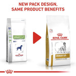 Load image into Gallery viewer, Two packages of Royal Canin Veterinary Diet on a white background with text about new packaging design.

