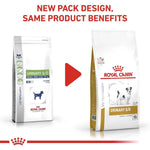 Load image into Gallery viewer, Two packages of Royal Canin Veterinary Diet on a white background with text about new packaging design.
