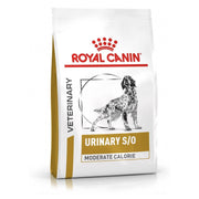 Royal Canin Veterinary Diet Urinary S/O Moderate Calorie dog food package on a white background