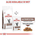 Load image into Gallery viewer, Royal Canin Gastrointestinal cat food packaging with text indicating availability in wet format.
