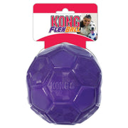 Purple KONG FlexBall dog toy on a white background