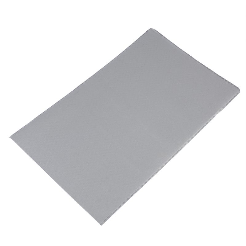Gray rectangular mat on a white background