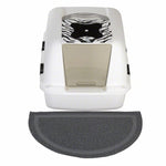 Load image into Gallery viewer, Pet carrier with zebra pattern on top and gray mat at the bottom on a white background
