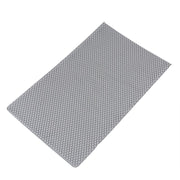 Textured gray rug on a white background