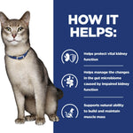 Load image into Gallery viewer, Cat wearing a blue collar with text about kidney health on a white and blue background
