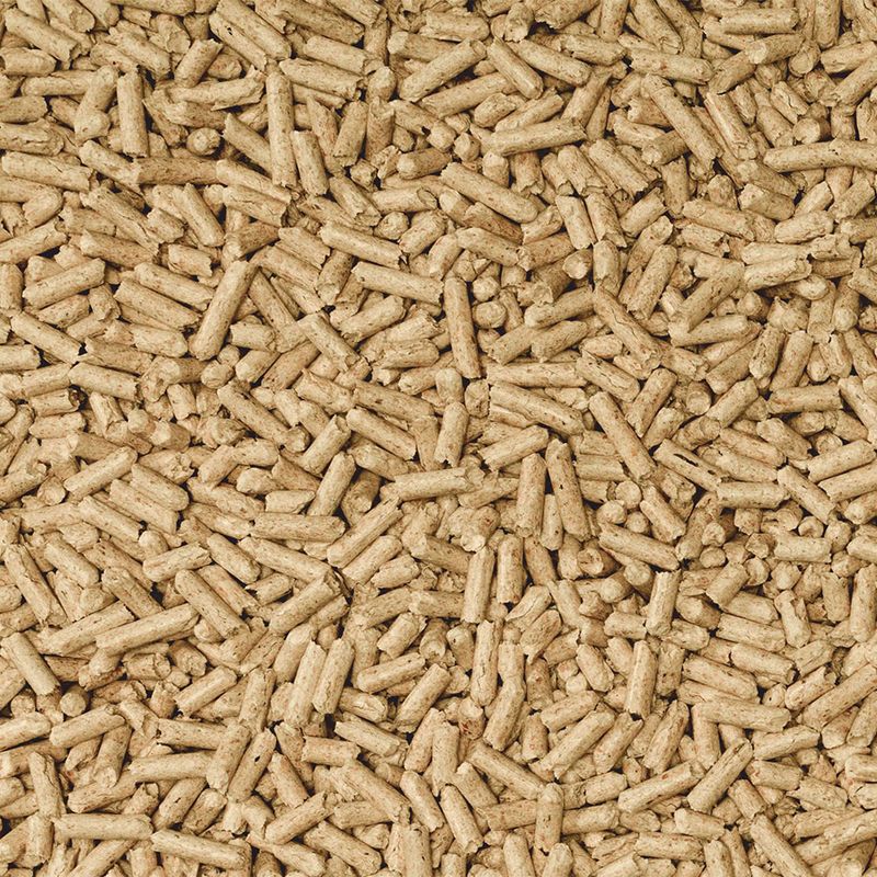 Close-up of brown cylindrical pellets