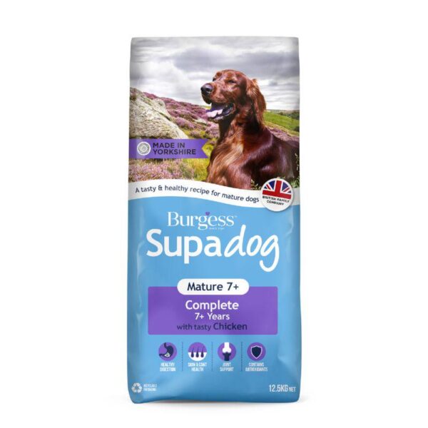 Burgess Supadog Mature 7+ with Chicken-Alifant Food Supplier