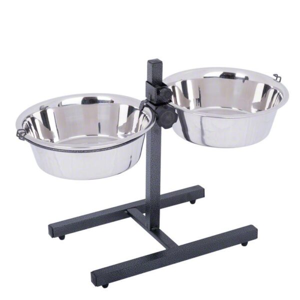 Dog Bowl Stand with 2 Stainless Steel Bowls.Alifant Food Supply