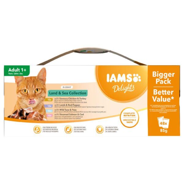 IAMS Delights Adult - Land & Sea Collection Mega Pack 48 x 85g-Alifant Food Supply