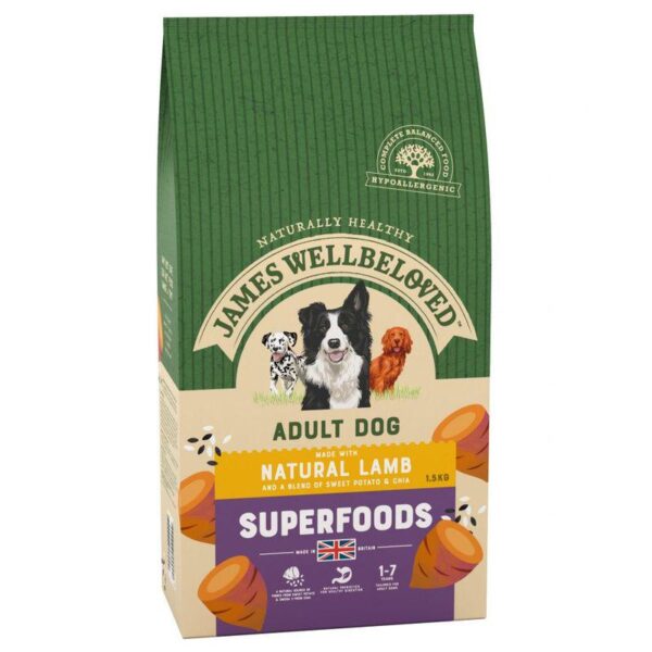 James Wellbeloved Adult Hypoallergenic Superfoods - Lamb with Potato & Chia-Alifant Food Supplier