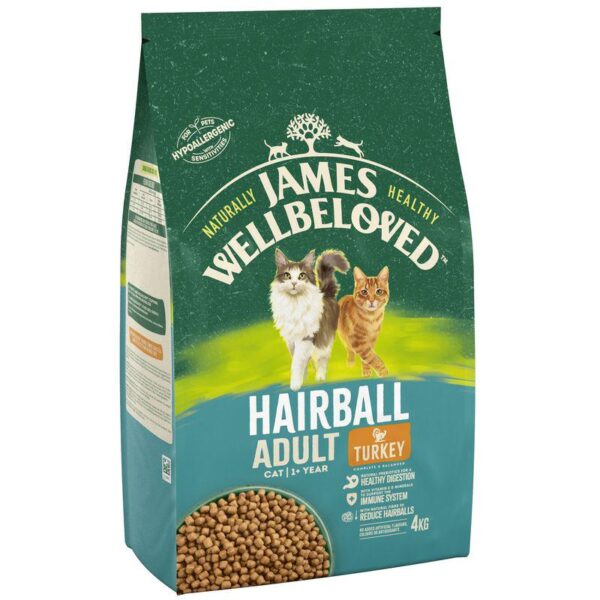 James Wellbeloved Adult Cat Hypoallergenic Hairball - Turkey-Alifant Food Supplier