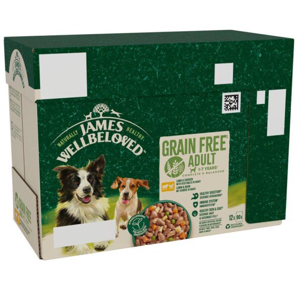 James Wellbeloved Adult Hypoallergenic Grain Free Pouches - Lamb and Chicken in Gravy-Alifant Food Supply