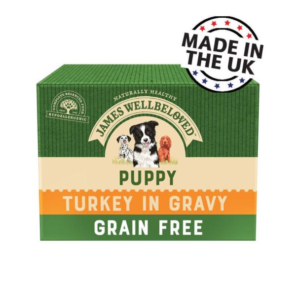 James Wellbeloved Puppy and Junior Hypoallergenic Grain Free Pouches - Turkey and Vegetables-Alifant Food Supply