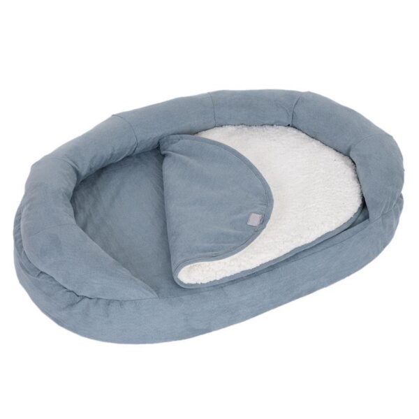 Oval Memory Foam Dog Bed - Grey-Alifant Food Supplier