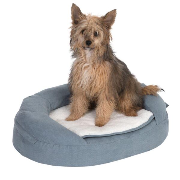 Oval Memory Foam Dog Bed - Grey-Alifant Food Supplier