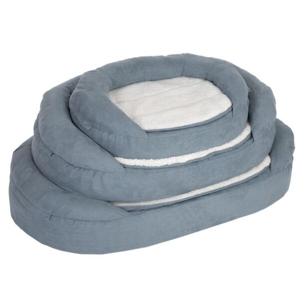 Oval Memory Foam Dog Bed - Grey-Alifant Food Supplier