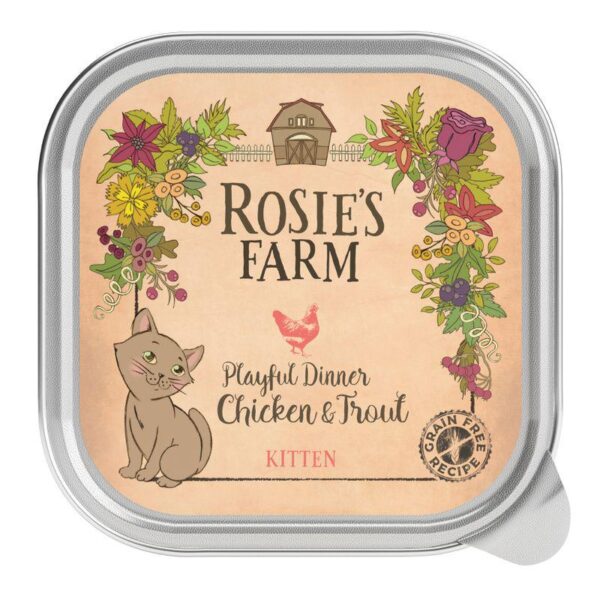 Rosie's Farm Kitten Playful Dinner with Chicken & Trout - Trays-Alifant Food Supply