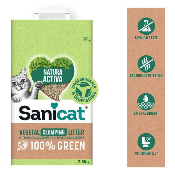 Sanicat Natura Activa 100% Green Clumping Cat Litter-Alifant food Supply