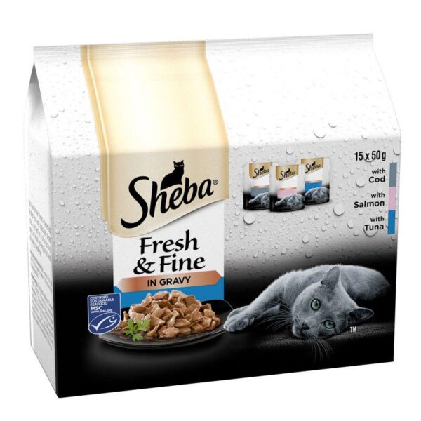 Sheba Fresh & Fine in Gravy Mini Pouches 45 x 50g-Alifant Food Suppliers